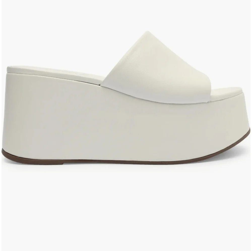 SCHUTZ White Platform Slide Mule